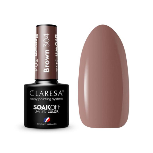 Claresa - Semi-permanent nail polish Soak off - 304: Brown