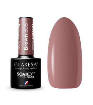 Claresa - Semi-permanent nail polish Soak off - 305: Brown