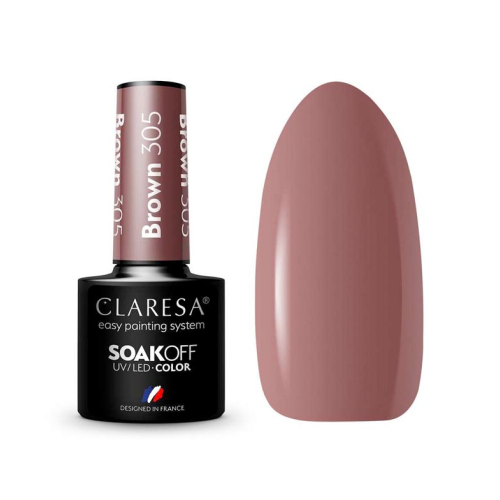 Claresa - Semi-permanent nail polish Soak off - 305: Brown