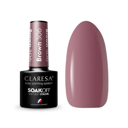 Claresa - Semi-permanent nail polish Soak off - 306: Brown