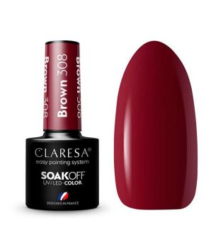 Claresa - Semi-permanent nail polish Soak off - 308: Brown