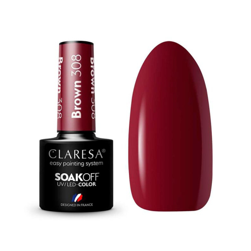 Claresa - Semi-permanent nail polish Soak off - 308: Brown