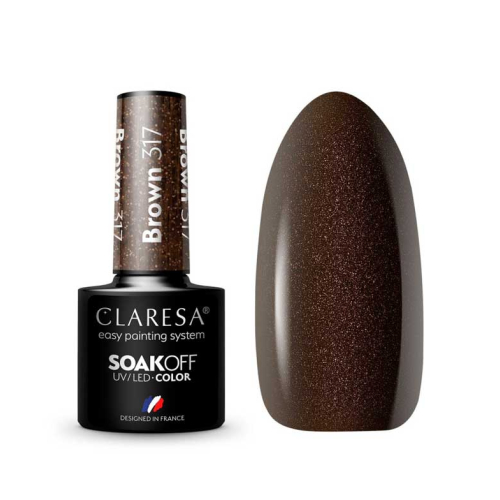 Claresa - Semi-permanent nail polish Soak off - 317: Brown