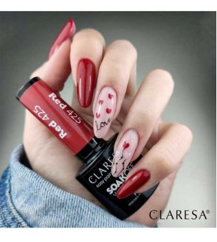 Claresa - Semi-permanent nail polish Soak off - 425: Red