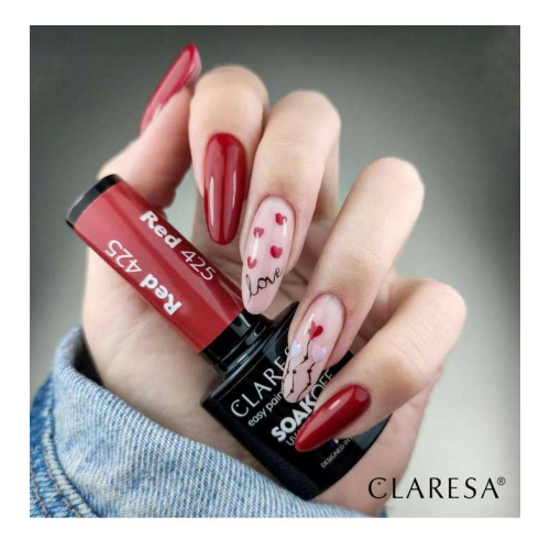 Claresa - Semi-permanent nail polish Soak off - 425: Red