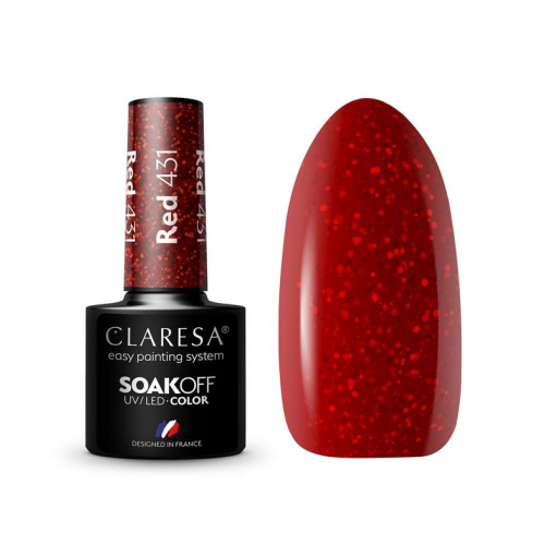 Claresa - Semi-permanent nail polish Soak off - 431: Red