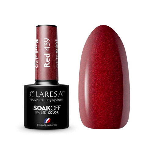 Claresa - Semi-permanent nail polish Soak off - 439: Red