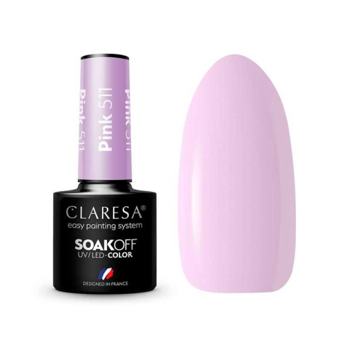 Claresa - Semi-permanent nail polish Soak off - 511: Pink
