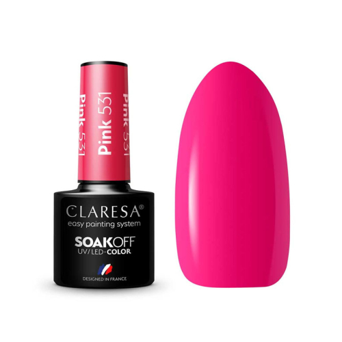 Claresa - Semi-permanent nail polish Soak off - 531: Pink