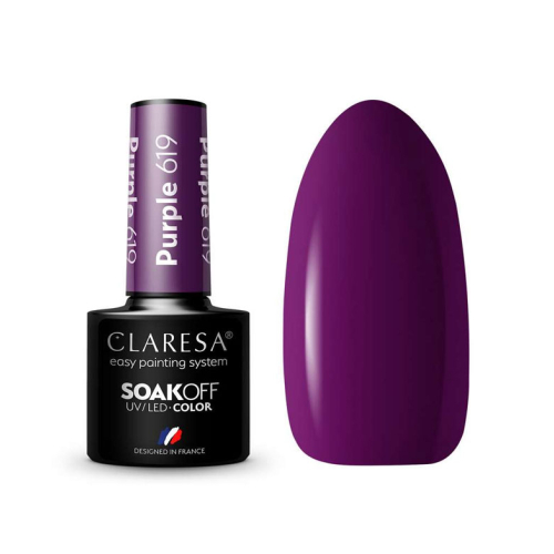 Claresa - Semi-permanent nail polish Soak off - 619: Purple