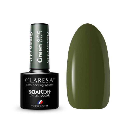Claresa - Semi-permanent nail polish Soak off - 805: Green