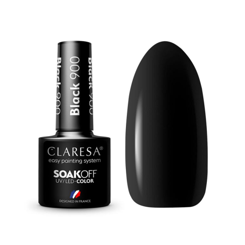 Claresa - Semi-permanent nail polish Soak off - 900: Black