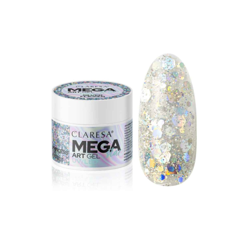 Claresa - Nail decoration gel Megastar - Silver Flicker