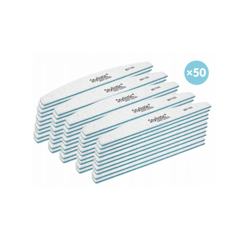 Claresa - Pack of 50 half-moon nail files 80/100