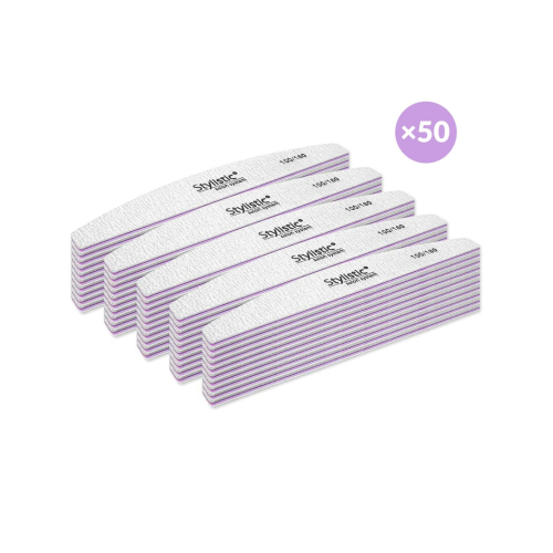 Claresa - Pack of 50 half-moon nail files 100/180