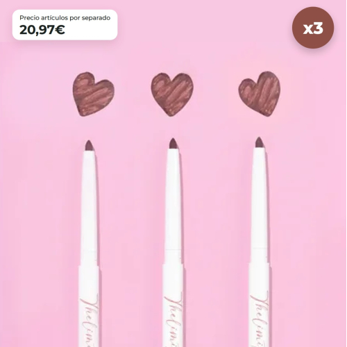 CORAZONA Pack 3 lip liners Cinnamon Roll The Limit creamy texture high pigmentation matte finish automatic format vegan cruelty free