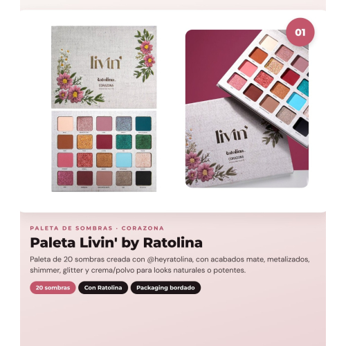 CORAZONA - Complete Look Pack Livin' by Ratolina - Eyeshadow Palette + 2 Brushes + Eyeliner + Lip Liner
