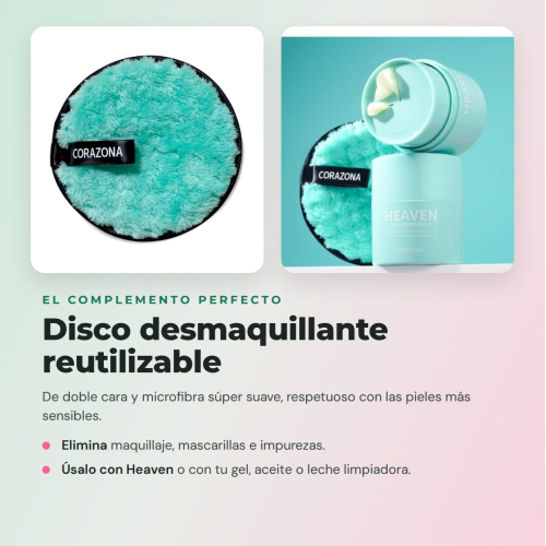 CORAZONA Pack Skincare Double Cleansing - Heaven Balm, Fresh Hero Gel, and Reusable Disc for Clean and Fresh Skin