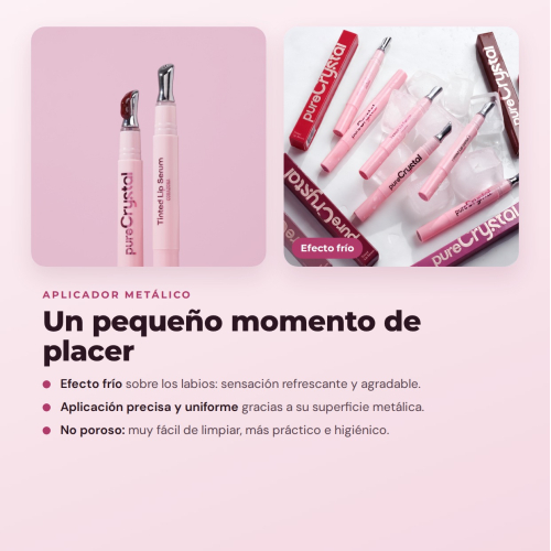 CORAZONA - Set Pure Crystal Tinted Lip Serum Limited Edition - 6 Lip Tints Serum with Metallic Applicator Cold Effect - Glossy Finish and Long-Lasting Tint