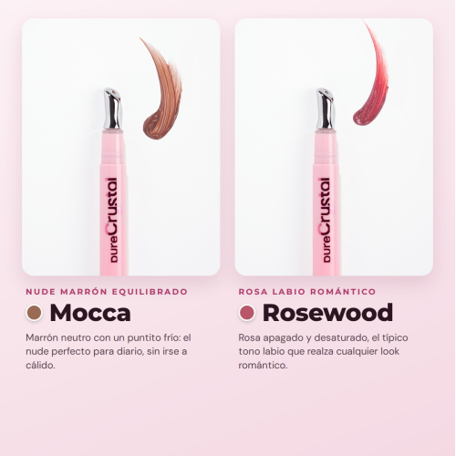 CORAZONA - Set Pure Crystal Tinted Lip Serum Limited Edition - 6 Lip Tints Serum with Metallic Applicator Cold Effect - Glossy Finish and Long-Lasting Tint