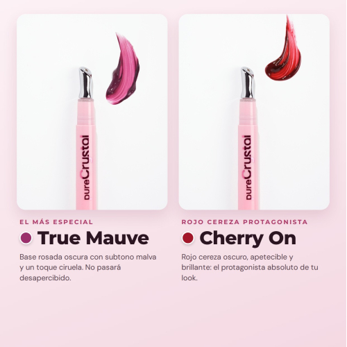CORAZONA - Set Pure Crystal Tinted Lip Serum Limited Edition - 6 Lip Tints Serum with Metallic Applicator Cold Effect - Glossy Finish and Long-Lasting Tint