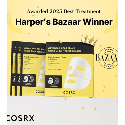 COSRX - Pack of 3 facial masks Advanced Snail Mucin Glass Glow