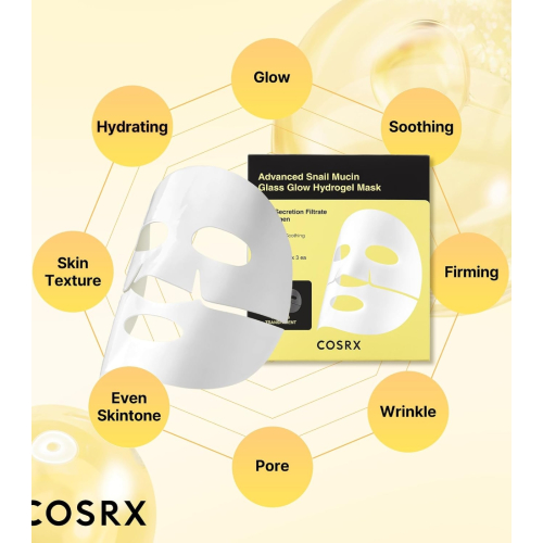 COSRX - Pack of 3 facial masks Advanced Snail Mucin Glass Glow
