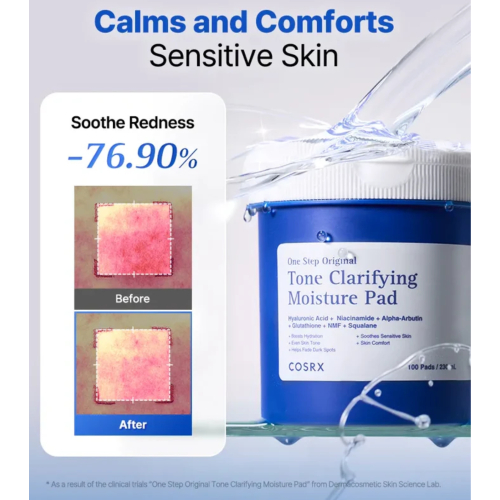 COSRX - Moisturizing facial toner pad format One Step Original Tone Clarifying