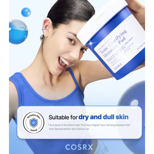COSRX - Moisturizing facial toner pad format One Step Original Tone Clarifying