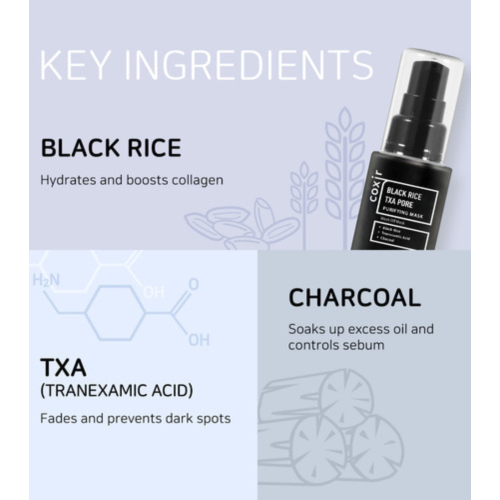 COXIR - Purifying facial mask Black Rise Txa Pore