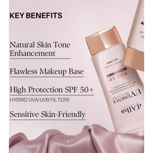 D'Alba - Facial sunscreen Tone-Up Pink Correcting SPF50+ PA++++