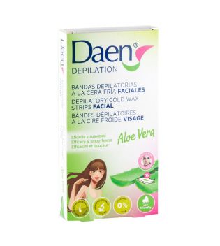 Daen - Facial hair removal cold wax strips - Aloe