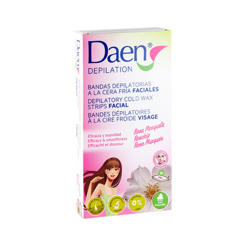 Daen - Facial hair removal cold wax strips - Rosehip