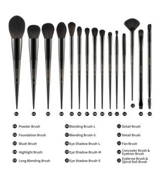Docolor - Brush set Obsidian (15 pieces)