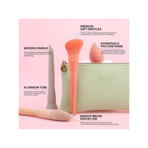 Docolor - Set of brushes and toiletry bag Morandi