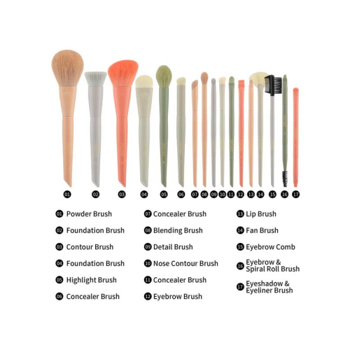 Docolor - Set of brushes and toiletry bag Morandi