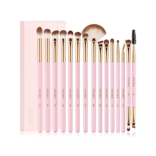 Docolor - Eye Brush Set Soft Pink Pro (15 Pieces)