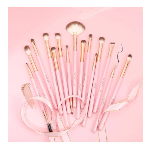 Docolor - Eye Brush Set Soft Pink Pro (15 Pieces)