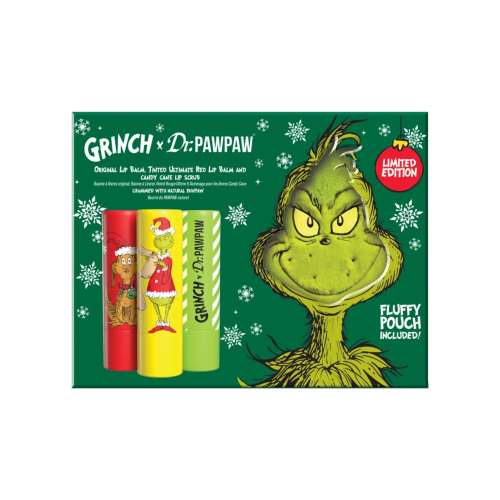 Dr. Paw Paw - *The Grinch* - Lip Balm Trio - Ultimate Red, Candy Cane Lip Scrub & Original