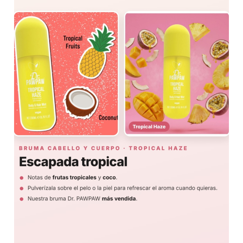 Dr. PAWPAW - Pack of 3 Fragrant Mists for Hair and Body Tropical Haze, Beach Paradise, and Summer Breeze