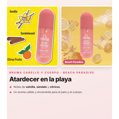 Dr. PAWPAW - Pack of 3 Fragrant Mists for Hair and Body Tropical Haze, Beach Paradise, and Summer Breeze