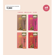 Dr. PAWPAW - Pack of 4 Multi-Functional Lip Balms with Color Ultimate Red, Rich Mocha, Hot Pink, and Peach Pink for Lips, Cheeks, and Eyes