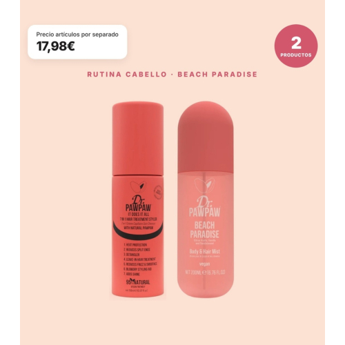 Dr. PAWPAW - Hair Routine Pack Beach Paradise: 7 in 1 Hair Treatment It Does It All and Hair and Body Mist