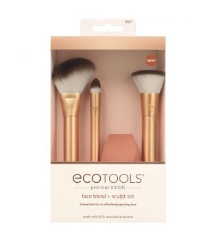 Ecotools - *Precious Metals* - Set of 3 brushes + Sponge
