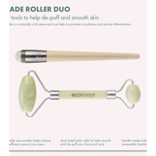 Ecotools - Facial roller and eye contour roller set Jade