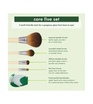 Ecotools - Set The Core Five brushes + Sponge