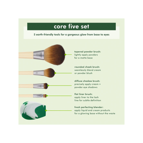 Ecotools - Set The Core Five brushes + Sponge