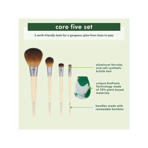Ecotools - Set The Core Five brushes + Sponge