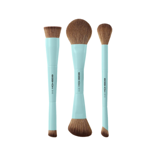 Eigshow - *Duo Series* - Set of 3 Double-Ended Makeup Brushes - Blue
