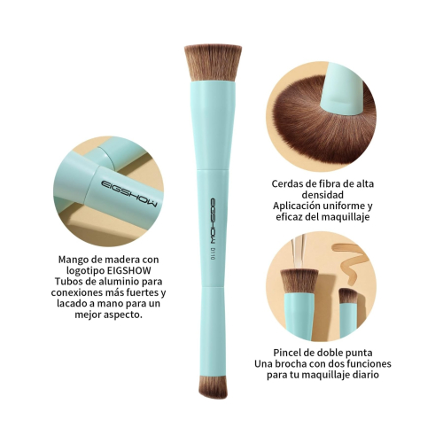 Eigshow - *Duo Series* - Set of 3 Double-Ended Makeup Brushes - Blue